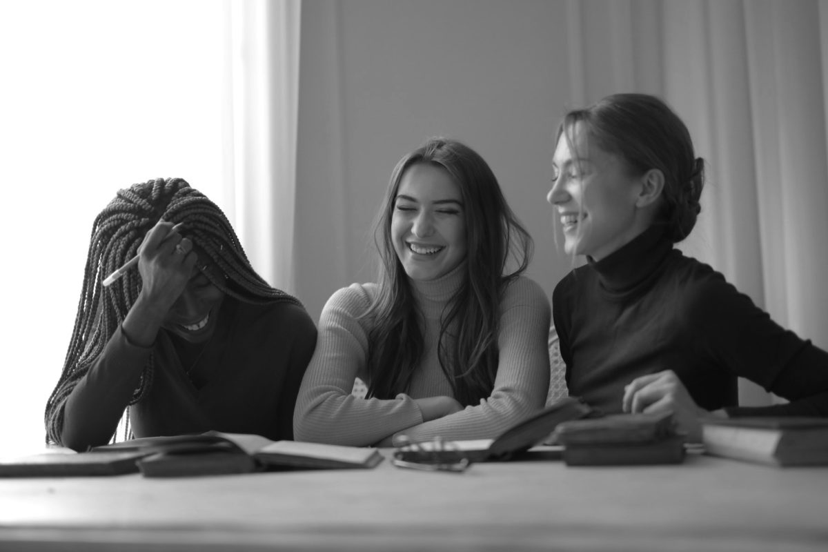 A group of women enjoying studying